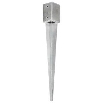 Ground Spikes 6 pcs Silver 9x9x75 cm Galvanised Steel