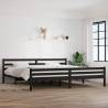 Bed Frame Black Solid Wood 180x200 cm Super King Size Colour black Size 180 x 200 cm 