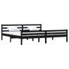 Black Solid Wood Bed Frame 180x200 cm Super King Size - HipoMarket