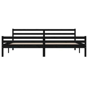 Black Solid Wood Bed Frame 180x200 cm Super King Size - HipoMarket