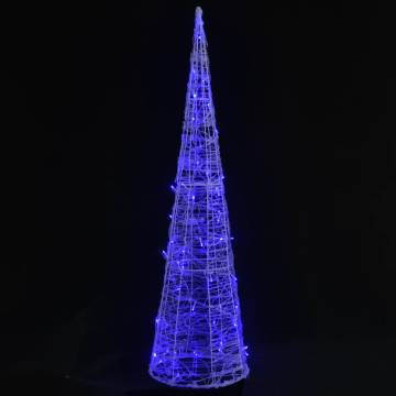 Acrylic Decorative Pyramid LED Light Cone Blue 120 cm