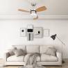 Ceiling Fan with Light and Remote Control 76 cm Light Brown Colour light brown Size Ø 76 x 41.5 cm 