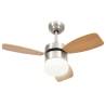 Ceiling Fan with Light & Remote Control - 76cm Light Brown