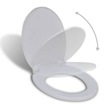 Soft-Close Toilet Seat White Oval - Durable & Easy to Clean