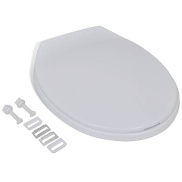 Soft-Close Toilet Seat White Oval - Durable & Easy to Clean