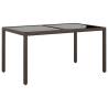 Stylish Garden Table 150x90 cm - Tempered Glass & Poly Rattan