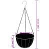 Hanging Planters Set of 4 with Coco Liners - Black Steel Ø30cm