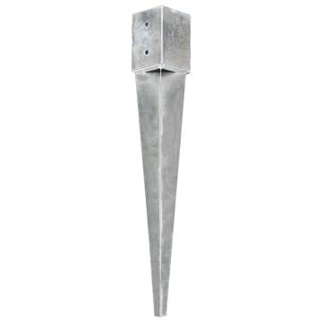 Ground Spikes 12 pcs Silver - Galvanised Steel 10x10x76 cm