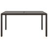 Stylish Garden Table 150x90 cm - Tempered Glass & Poly Rattan