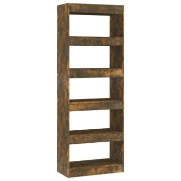 Book Cabinet & Room Divider - Smoked Oak | 60x30x166 cm