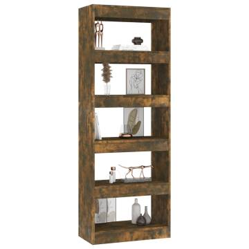 Book Cabinet & Room Divider - Smoked Oak | 60x30x166 cm