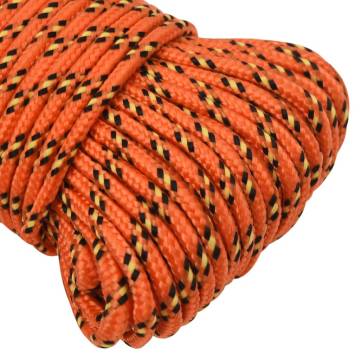 Durable Orange Boat Rope 5mm x 50m | Polypropylene