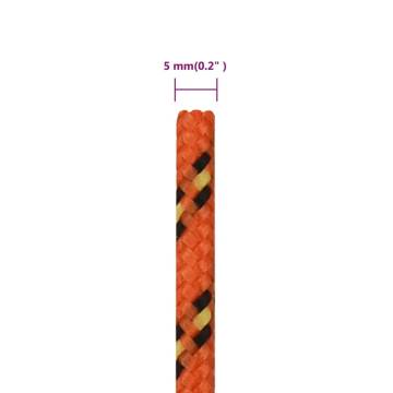 Durable Orange Boat Rope 5mm x 50m | Polypropylene