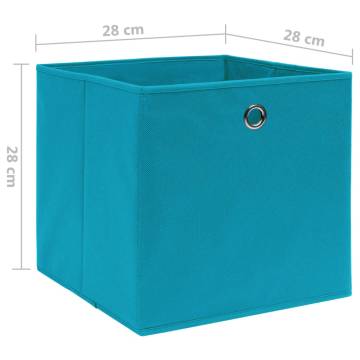 10 pcs Baby Blue Storage Boxes - Durable Non-woven Fabric