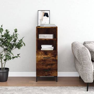 Smoked Oak Sideboard 34.5x34x90 cm - Modern Storage Solution