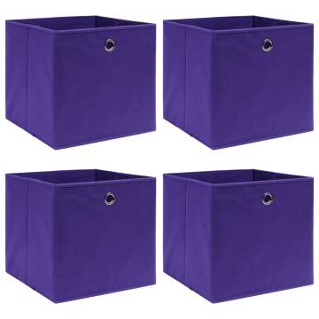 Purple Fabric Storage Boxes - 4 pcs, 32x32x32 cm