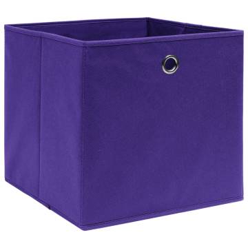 Purple Fabric Storage Boxes - 4 pcs, 32x32x32 cm