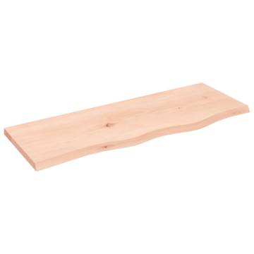 Untreated Solid Oak Wall Shelf - 80x30x2 cm | Hipo Market