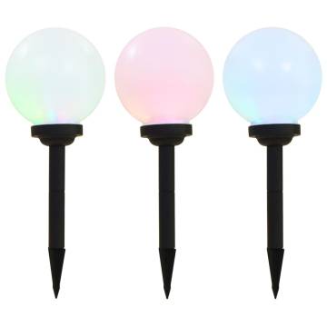 Outdoor Solar Lamps - 3 pcs LED Spherical RGB 20 cm