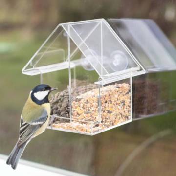 Esschert Design Combi Window Feeder House Acrylic - Birdwatching Fun