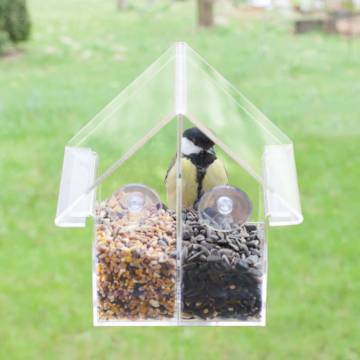 Esschert Design Combi Window Feeder House Acrylic - Birdwatching Fun