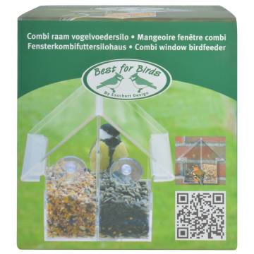 Esschert Design Combi Window Feeder House Acrylic - Birdwatching Fun