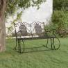 2-Seater Rocking Bench - Stylish Black Steel Outdoor Seating