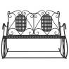 2-Seater Rocking Bench - Stylish Black Steel Outdoor Seating