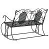 2-Seater Rocking Bench - Stylish Black Steel Outdoor Seating