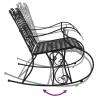 2-Seater Rocking Bench - Stylish Black Steel Outdoor Seating