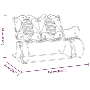 2-Seater Rocking Bench - Stylish Black Steel Outdoor Seating