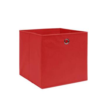 Stylish Red Storage Boxes 4 Pcs - Non-woven Fabric 28x28 cm