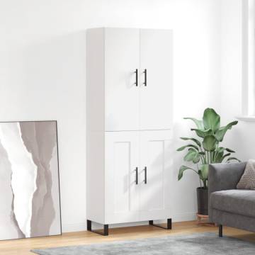 Stylish Highboard White 69.5x34x180 cm | Durable Engineered Wood