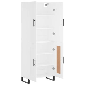 Stylish Highboard White 69.5x34x180 cm | Durable Engineered Wood