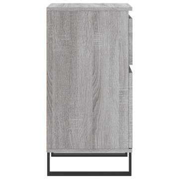 Stylish Grey Sonoma Sideboards - 2 pcs, 40x35x70 cm