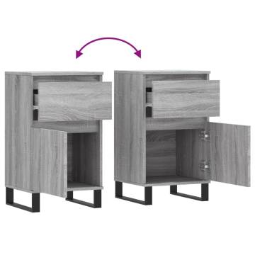 Stylish Grey Sonoma Sideboards - 2 pcs, 40x35x70 cm