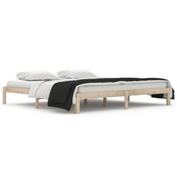 Solid Wood Pine Bed Frame 200x200 cm | Modern Bedroom Furniture