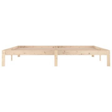 Solid Wood Pine Bed Frame 200x200 cm | Modern Bedroom Furniture