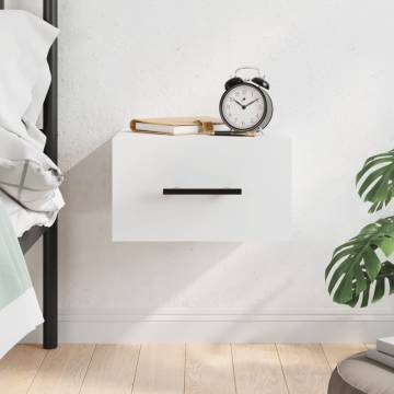 Wall-mounted Bedside Cabinet White - Stylish Storage Solution