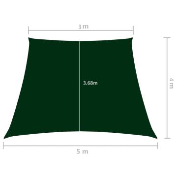 Sunshade Sail Oxford Fabric Trapezium 3/5x4m Dark Green | HipoMarket