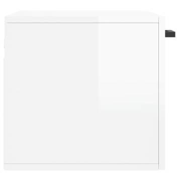 High Gloss White Wall Cabinet - 60x36.5x35 cm | Hipo Market