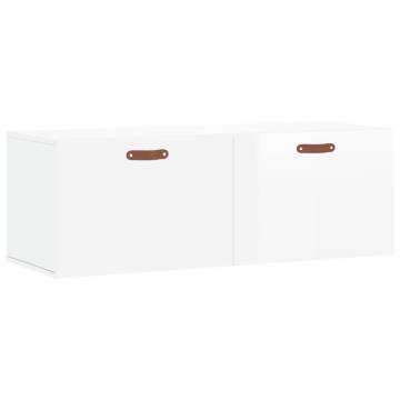 High Gloss White Wall Cabinet | 100x36.5x35 cm | HipoMarket