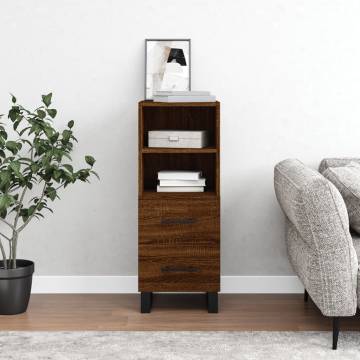 Modern Brown Oak Sideboard - Stylish & Durable 34.5x34x90 cm