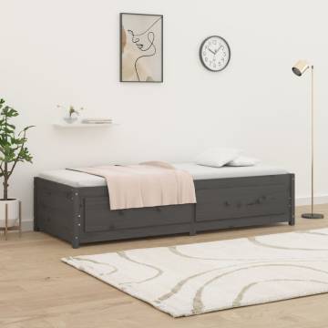 Day Bed Grey 90x190 cm | Solid Wood Pine | Versatile Design