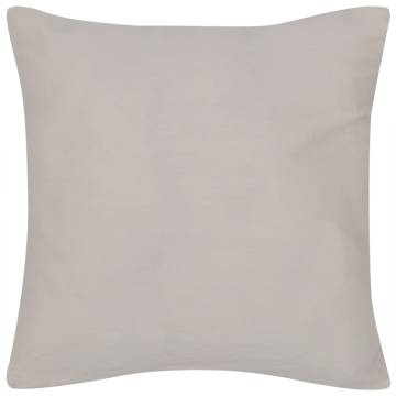 4 Beige Cotton Cushion Covers (40x40 cm) - HipoMarket UK