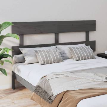 Stylish Grey Bed Headboard | Solid Pine Wood | 164x3x81 cm