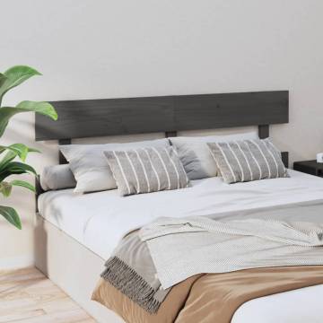 Stylish Grey Bed Headboard | Solid Pine Wood | 164x3x81 cm