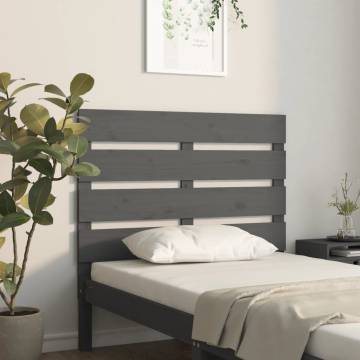 Stylish Grey Headboard - Solid Pine Wood 100x3x80 cm