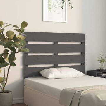 Stylish Grey Headboard - Solid Pine Wood 100x3x80 cm