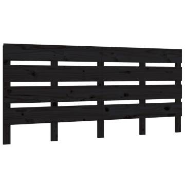 Stylish Black Solid Wood Pine Headboard - 135x3x80 cm